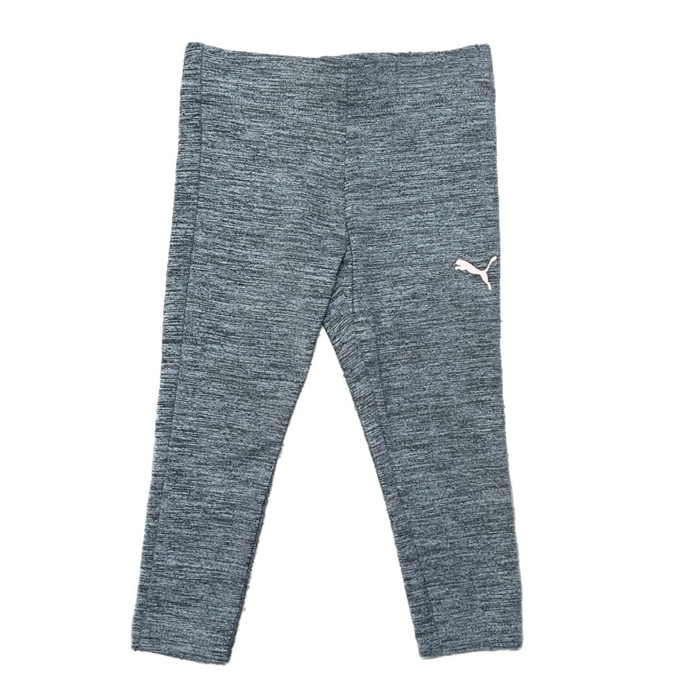 Puma Kids Heather Gray Stretch Leggings with Logo